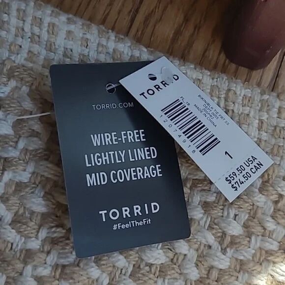 Torrid Wireless Flutter Sleeve Bikini Top Black Size 1 (1X 14-16) - Picture 8 of 8
